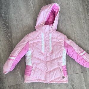 Protection system size 4 water resistant wind resistant pink snow jacket